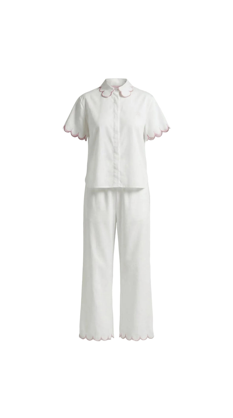 White Jaipur  Capsleeve PJ Pant