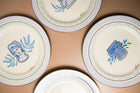 Doric dessert set with pastel finish and silver accents, set of 4 plates