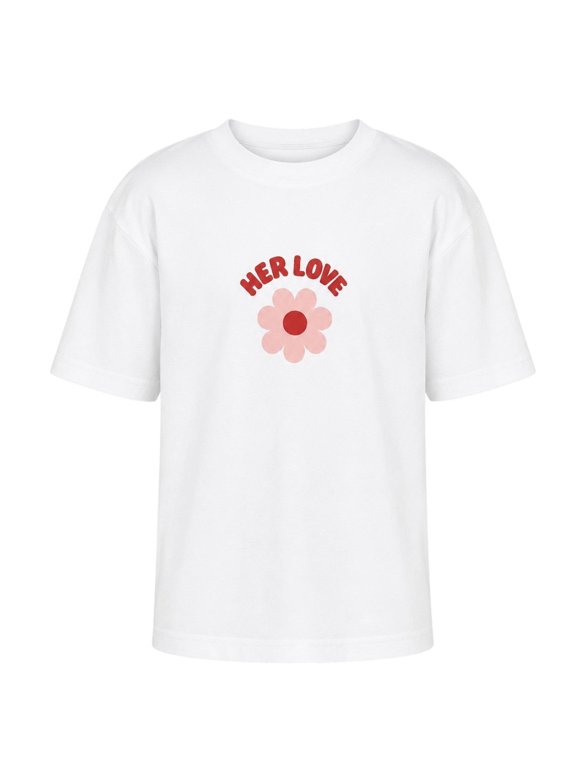 Bloom Oversized White Cotton T-shirt - Kids