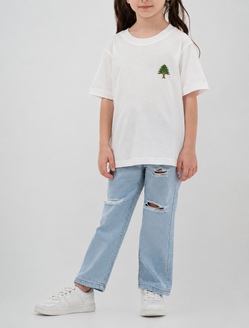 “Rooted in Peace” Lebanese Off-white Kids T-shirt
