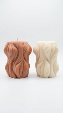 Large Wave Stripe Candle