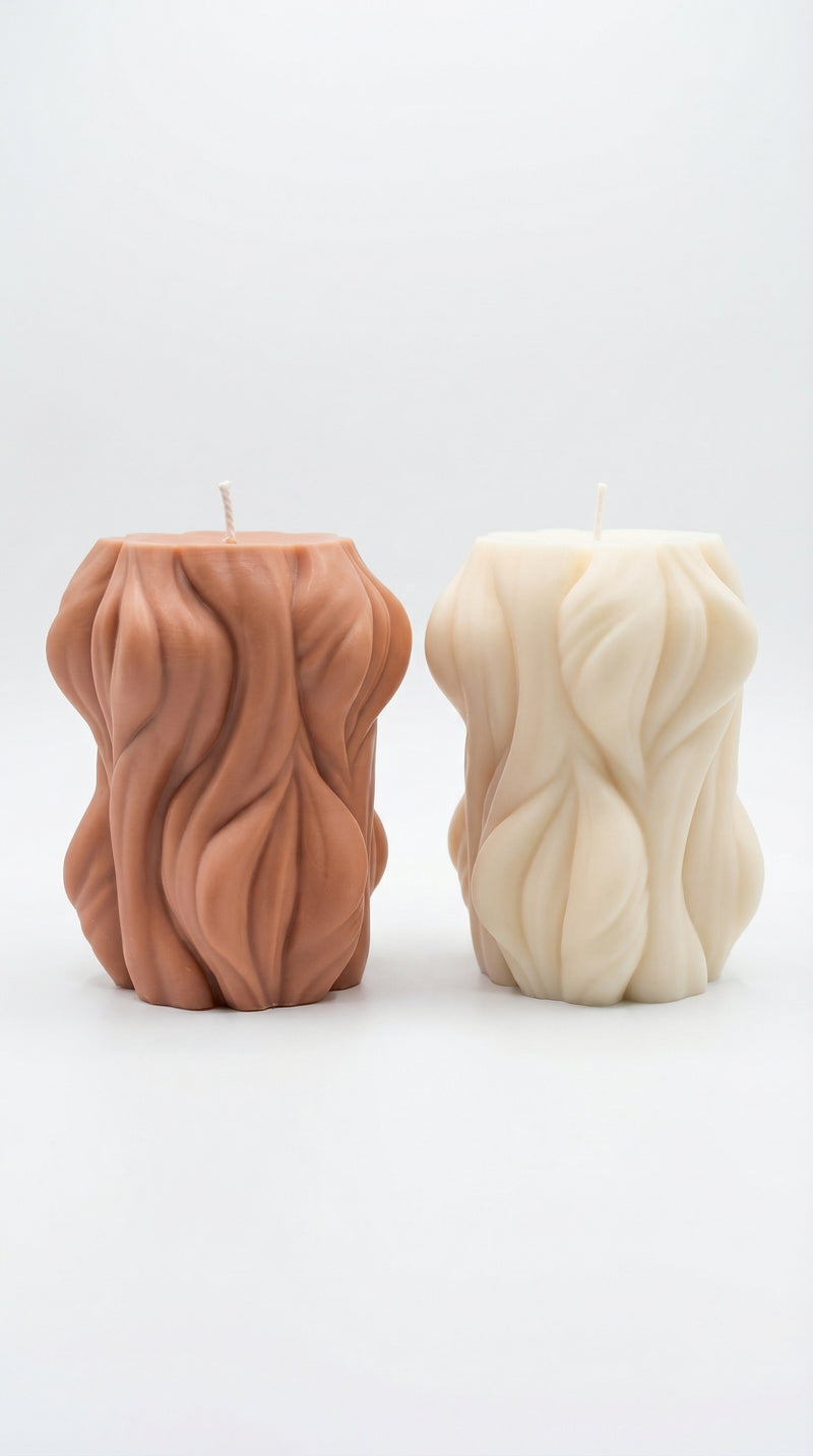 Large Wave Stripe Candle