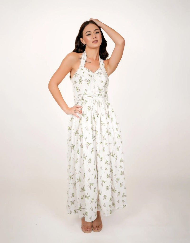 Debby White Floral Maxi Dress