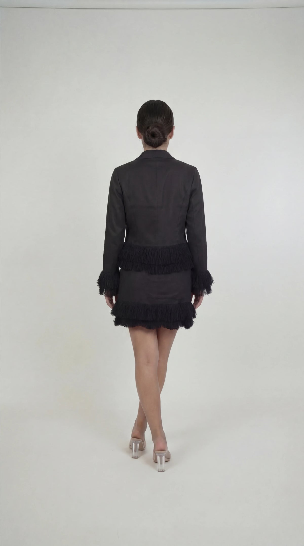 Whip Black Linen Skirt