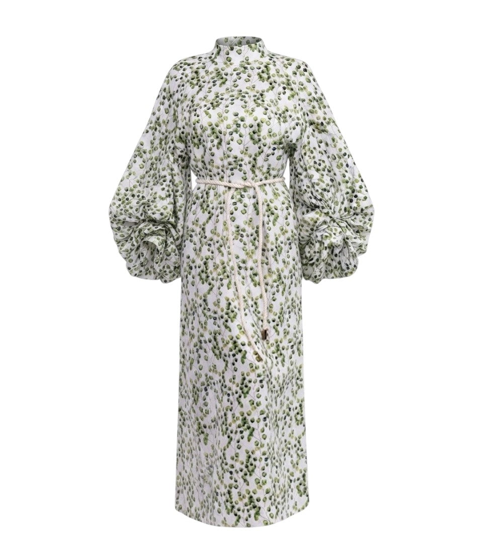 Mahaba Balloon-Sleeves Maxi Dress