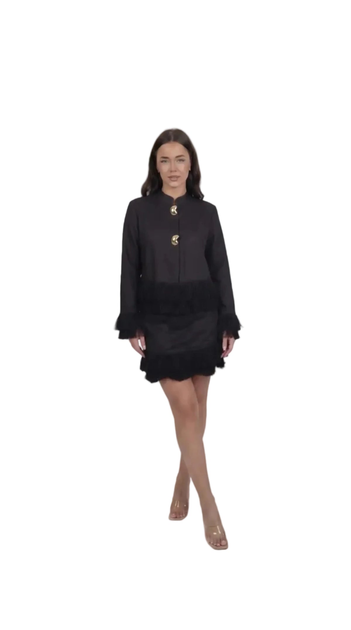 Whip Black Linen Skirt