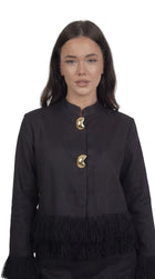 Whip Black Linen Top